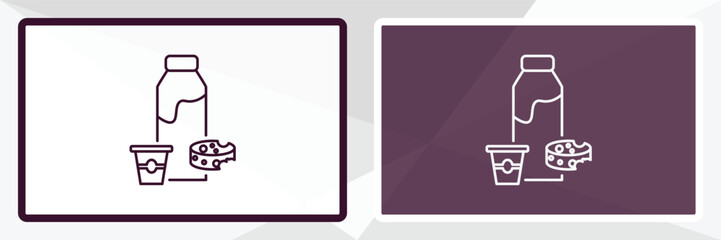 milk products outline icon. Linear vector from farming and gardening concept. Thin line white and black milk products icon isolated on white and dark background