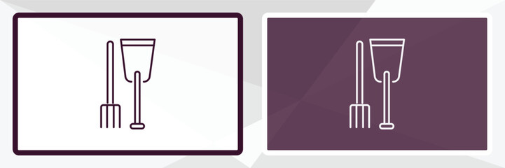 farm tools outline icon. Linear vector from farming and gardening concept. Thin line white and black farm tools icon isolated on white and dark background