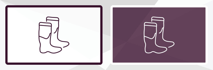 farmer boots outline icon. Linear vector from farming and gardening concept. Thin line white and black farmer boots icon isolated on white and dark background