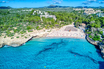 Scenic Aerial Picture of Cala Domingos, Mallorca, Balearic Islands, Spain