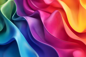 Obraz premium Vibrant, flowing fabric in a spectrum of colors.