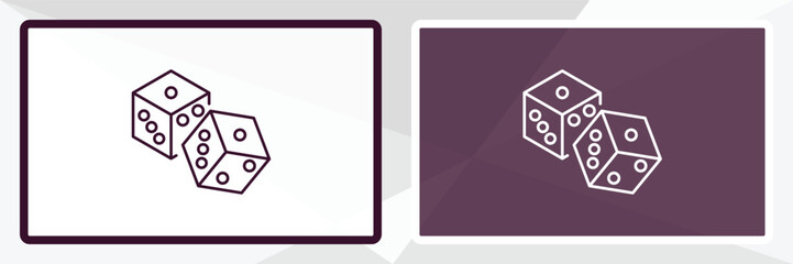 dices outline icon. Linear vector from entertainment concept. Thin line white and black dices icon isolated on white and dark background