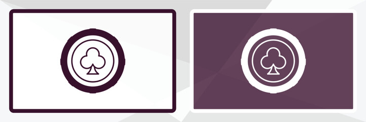 poker chip outline icon. Linear vector from entertainment concept. Thin line white and black poker chip icon isolated on white and dark background