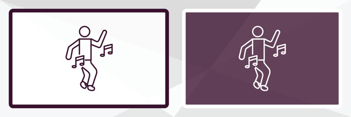 dance outline icon. Linear vector from entertainment concept. Thin line white and black dance icon isolated on white and dark background