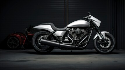 Obraz premium Modern motorcycle parked on a city street