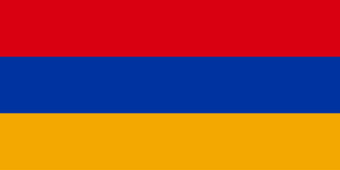 Official national flag of Armenia. Flag of the Republic of Armenia. Correct proportions and colors. Vector illustration