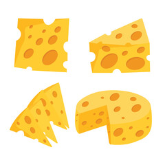 Dairy Swiss Cheese Vector Illustration