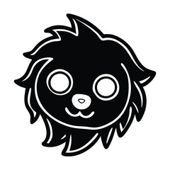 Drawn illustration cute doodle animals vector silhouette illustration