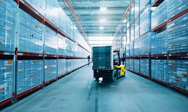 Warehouse logistics efficiency cold storage with controlled temperature