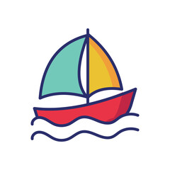 Sailboat icon vector stock illustration