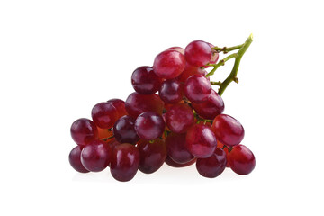 red grapes isolated on white background.