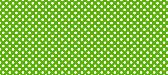 Green seamless pattern with white polka dot