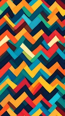 Bold zigzag pattern featuring bright multicolor abstract design for modern decor design