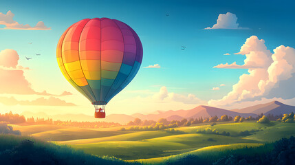 Rainbow Hot Air Balloon