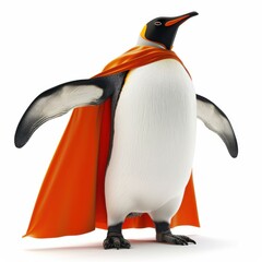 Penguin in a Cape Ready for Adventure
