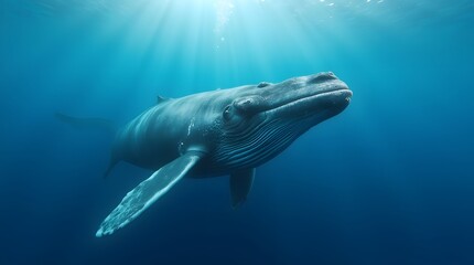 Fototapeta premium humpback whale underwater in caribbean