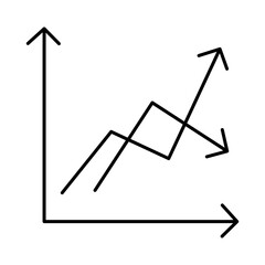 Chart Line Icon. Business Statistics, Diagrams and Graphs Icon Editable Stroke Vector Illustration