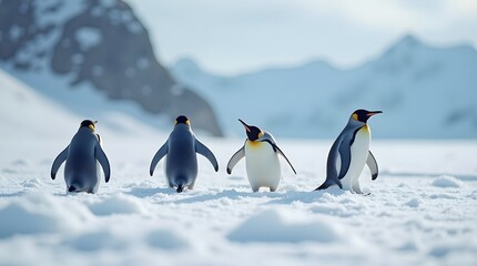 Obraz premium penguins on the snow