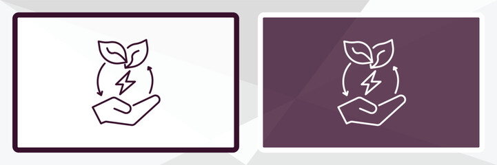 save energy outline icon. Linear vector from ecology concept. Thin line white and black save energy icon isolated on white and dark background