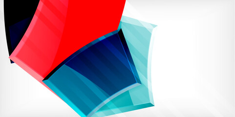 Round 3d shapes, plates background. Creative composition design template