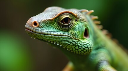 Fototapeta premium small green iguana closeup