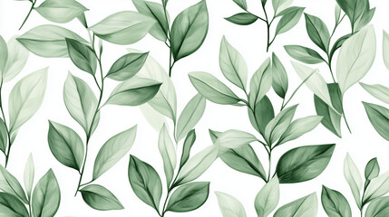 Green plant and leafs pattern. Pencil, hand drawn natural illustration. Simple organic plants design. Botany vintage graphic art. 4k wallpaper, background. Simple, minimal, clean design
