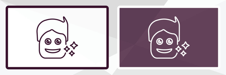 healthy boy outline icon. Linear vector from dentist concept. Thin line white and black healthy boy icon isolated on white and dark background