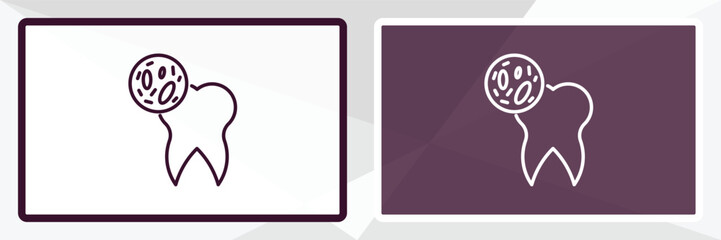 bacteria in mouth outline icon. Linear vector from dentist concept. Thin line white and black bacteria in mouth icon isolated on white and dark background