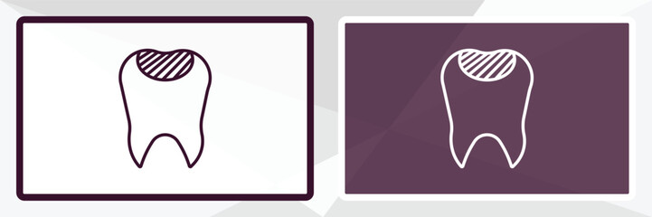 filler outline icon. Linear vector from dentist concept. Thin line white and black filler icon isolated on white and dark background