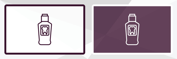 mouth wash outline icon. Linear vector from dentist concept. Thin line white and black mouth wash icon isolated on white and dark background