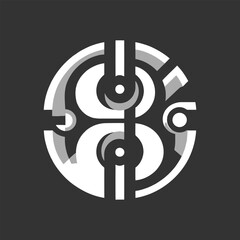 Fototapeta premium Minimalist Design Featuring Abstract Circular Shapes in a Monochrome Palette, Perfect for Modern Decor