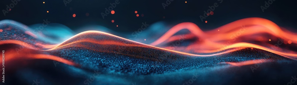 Poster Abstract waves of vibrant colors flowing in harmony, creating a mesmerizing visual experience of depth and movement.