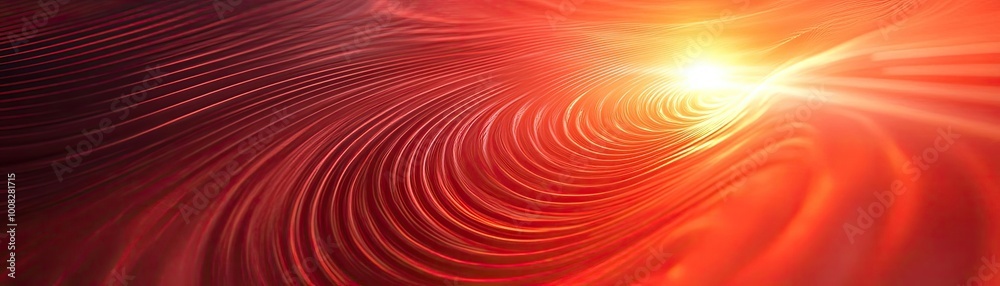 Aufkleber vibrant red wave pattern with a glowing light effect, perfect for abstract backgrounds or artistic d