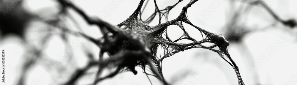 Poster Close-up view of intricate neural structures showcasing their complex and artistic patterns against a subtle background.