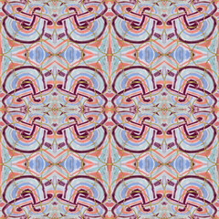 Seamless natural pattern. Ethnic ornament. Seamless pattern of arcs. Oriental seamless pattern. Illustration in stained glass style. Print for wallpaper, T-shirts, linens or wrapping, textile.