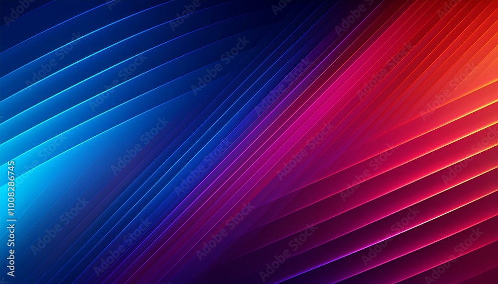 Poster colorful lights speed concept. vibrant diagonal stripes abstract background. red and dark blue backg