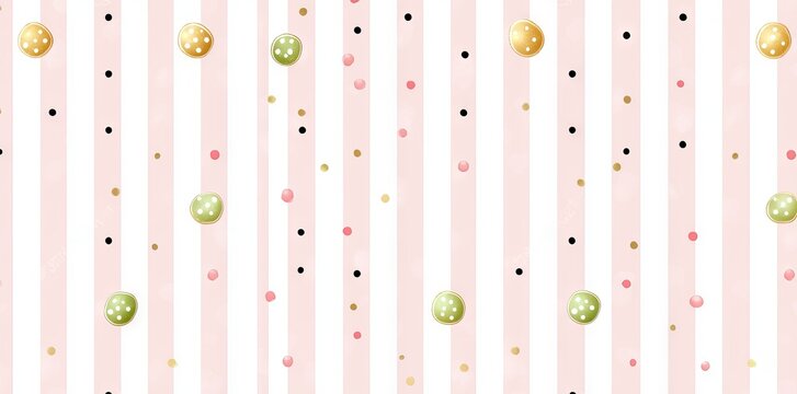 This wallpaper features alternating stripes in shades of pink interspersed with polka dots in coordinated hues.
