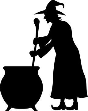 recommend clip art: Witch Is Flying Using A Broom Silhouette