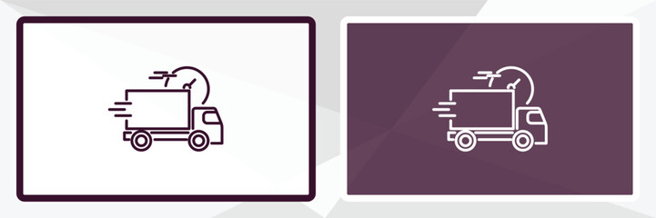 express delivery outline icon. Linear vector from delivery concept. Thin line white and black express delivery icon isolated on white and dark background