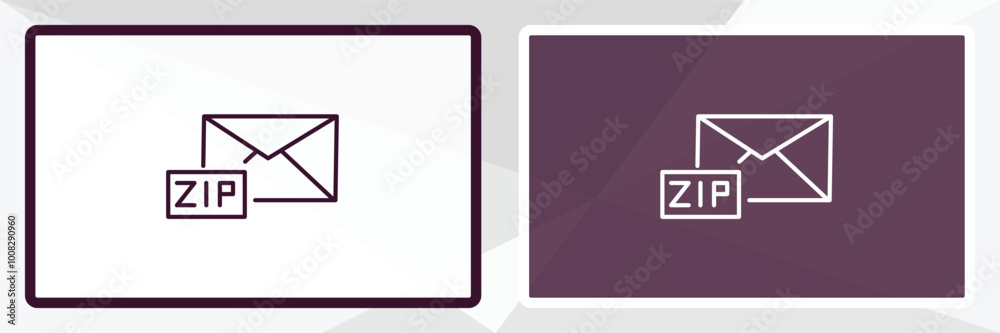 Poster zip code outline icon. linear vector from delivery concept. thin line white and black zip code icon 