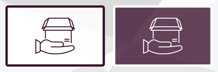 delivery outline icon. Linear vector from delivery concept. Thin line white and black delivery icon isolated on white and dark background