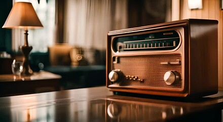 Vintage radio in a house.