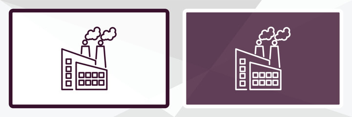 Obraz premium factory outline icon. Linear vector from delivery concept. Thin line white and black factory icon isolated on white and dark background