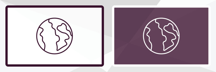 planet earth outline icon. Linear vector from delivery concept. Thin line white and black planet earth icon isolated on white and dark background