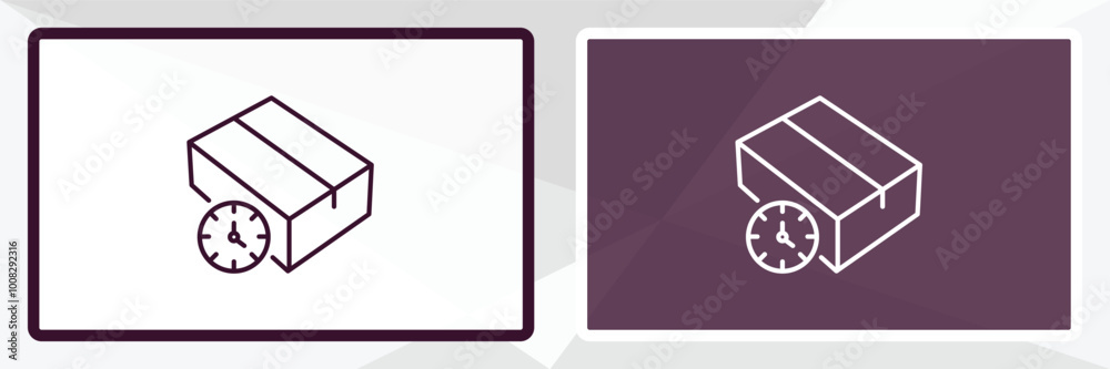 Poster wait time outline icon. linear vector from delivery concept. thin line white and black wait time ico