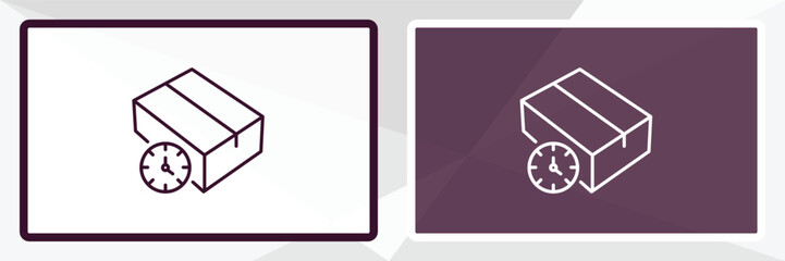 wait time outline icon. Linear vector from delivery concept. Thin line white and black wait time icon isolated on white and dark background