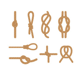 set of nautical rope knot