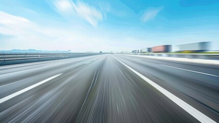 Naklejka premium Highway to the Future: A Blurry View of Motion and Aspiration
