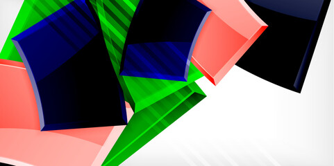 Colorful geometric abstract shapes. Illustration For Wallpaper, Banner, Background, Card, Book Illustration, landing page