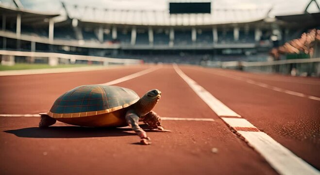 Turtle in a race.